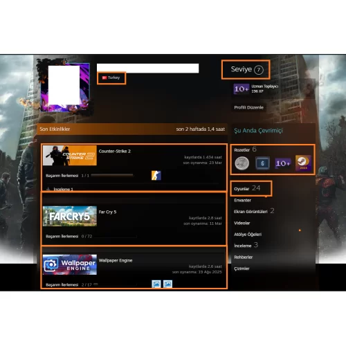  Far Cry 6-5 Forza Horizon 5 The Crew 2 The Witcher 3 21.500 TL STEAM OYUN