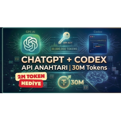  CHATGPT + CODEX API KEY  30M Tokens