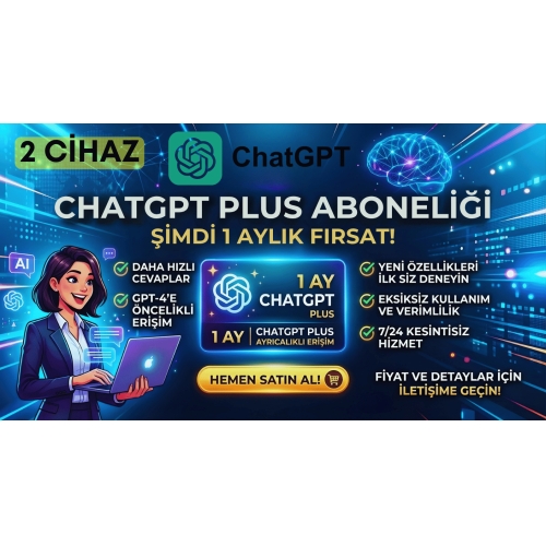  ChatGPT Plus 1 Aylık Abonelik 2 Cihaz