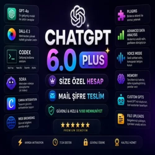 ⚡1 AY ChatGPT PLUS 6.0 - KİŞİSEL HESAP - SİZE ÖZEL