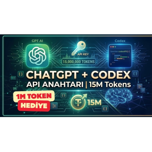  CHATGPT + CODEX API KEY  15M Tokens