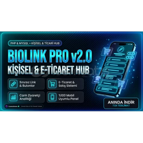 BioLink Pro v2  Kişisel  E-Ticaret Link Hub