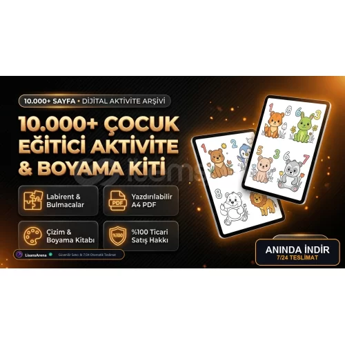 10.000+ Çocuk Eğitici Aktivite ve Boyama Kiti