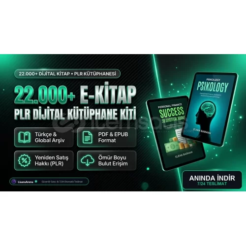 22.000+ E-Kitap  PLR Dijital Kütüphane Arşivi