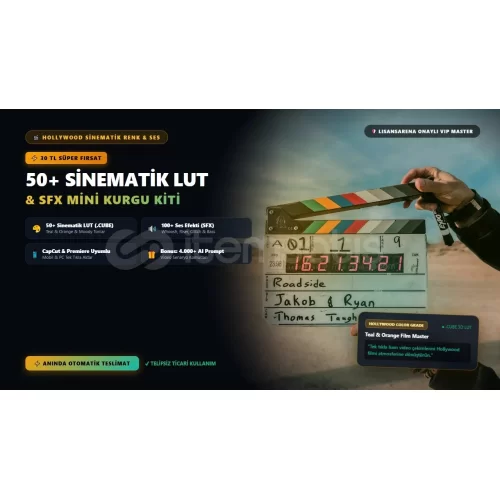 50+ Sinematik LUT  SFX Mini Kurgu Kiti