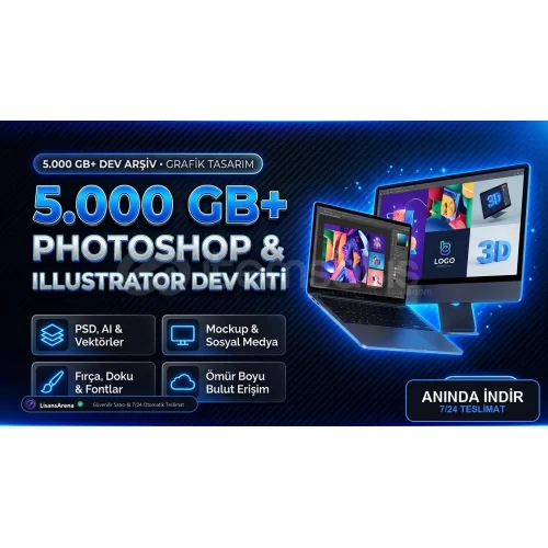 5.000 GB+ Photoshop  Illustrator Varlık Kiti