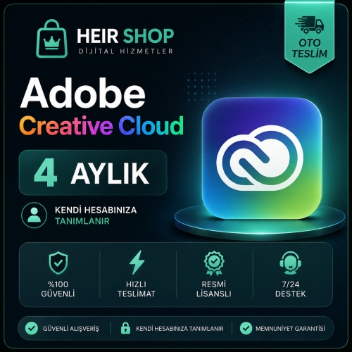  ⭐4 Aylık Kendi Hesabınıza ⭐Adobe Creative Cloud