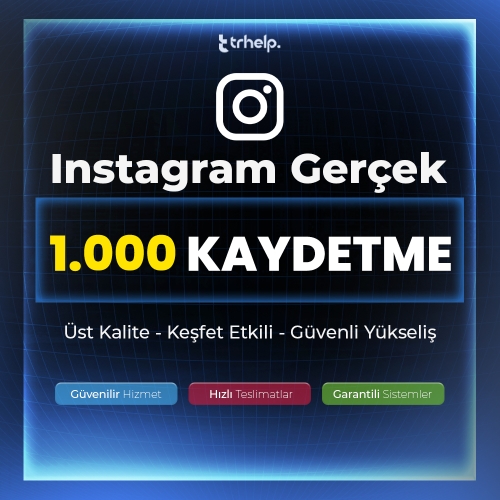  1.000 Gerçek Kaydetme  Garantili - Instagram