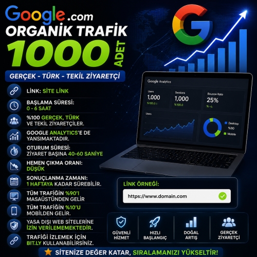 google.com Organik Trafik 1000 Adet