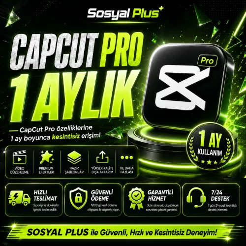  Capcut Pro - 1 Aylık - Kişisel - Garantili