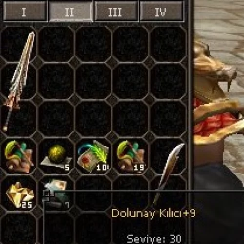  +9 kırmızı demir pala +9 dolunay 41 ort 10 ölümsüz ve itemler