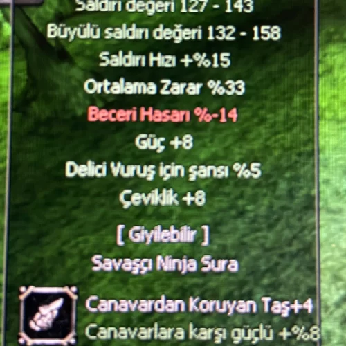  +9 Dolunayy 33 Ort Ort 8 Güç 8 Çevik 5 Delici Elittt