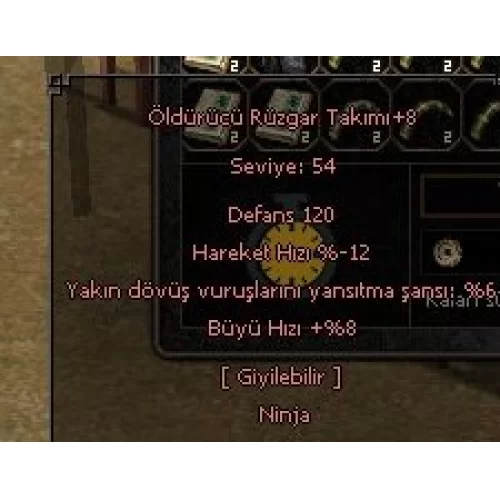  +8 NNJA ZIRHI 54 LVL 1250TL