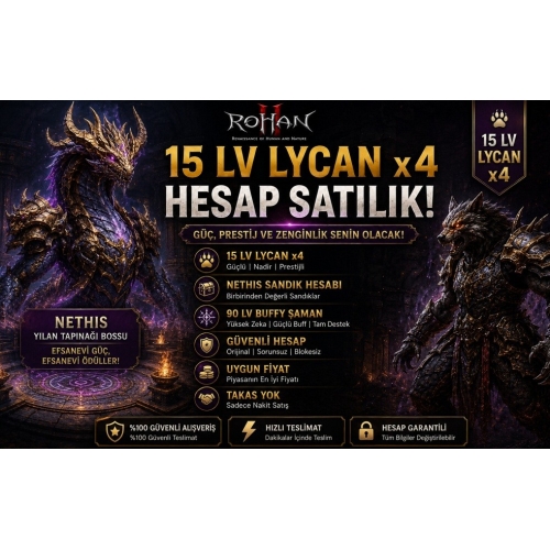 ŞMP LV 15 LYCAN 90 LV ŞAMANLI SANDUK ÇARI x4