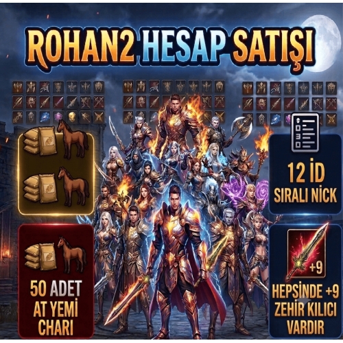  50 ADET 75 LEVEL AT YEMİ CHARI SATILIKTIR.  10 İD SIRALI NİCK