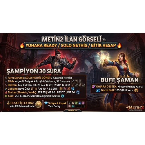  ŞAMPİYON 30 SURA   Şampiyon 15 105.5 BUFF ŞAMAN