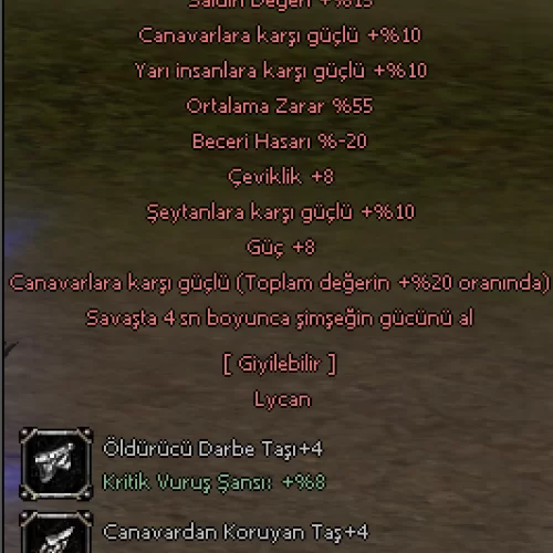  +9 ARAGONİT ZODYAK PENÇE 6 7Sİ 20CANAVAR 4 ŞİMŞEK ELİT PENÇE