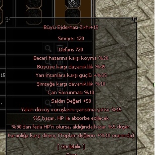  Büyü Ejderhası Zırhı +15