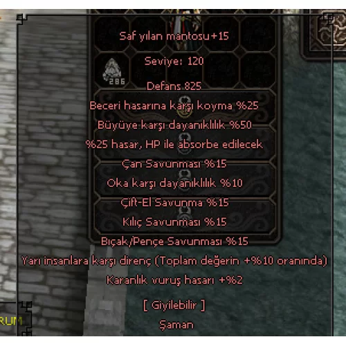  +15 BEC BÜYÜ HP ABOSRBE YILAN ZIRH
