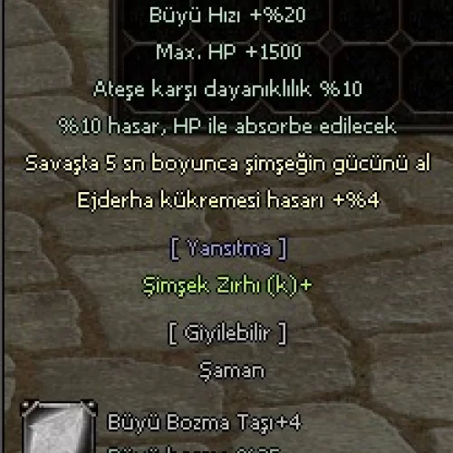  +15 CANAVARLI YILAN ZIRHI ŞAMAN