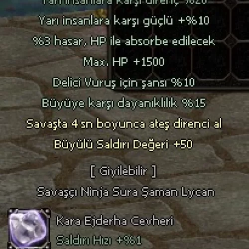  +9 KARA EJDERHA BİLEZİĞİ