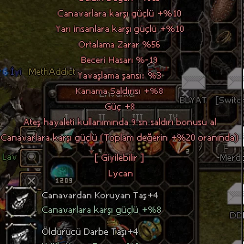  +9 ARAGONİT PENÇE 20 CANAVAR