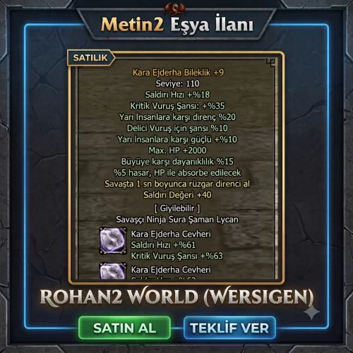 Kara ejderha bilezik +9