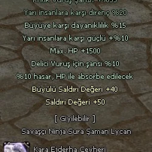  +9 KARA EJDERHA BİLEZİĞİ ELİT 6-7