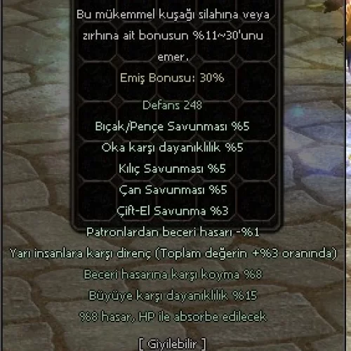  +15 YILAN ZIRHLI KUŞAK