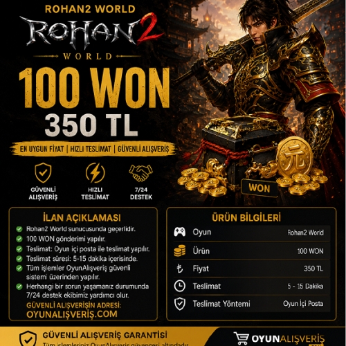  100 WON 350TL HEMEN TESLİMAT