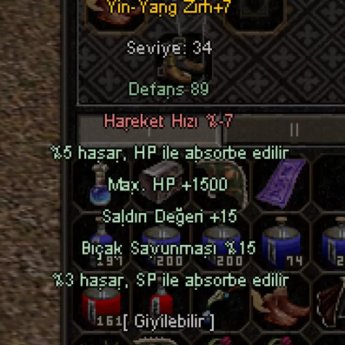 +7 YİN YANG 5 EFSUN SURA ZIRH