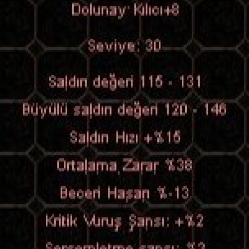 +8 38 ORT. 3 SERSEM 2 KRİTİK 1 ZEHİRLEME DOLUNAY 3 CANAVAR 3 DARBE EKLİ
