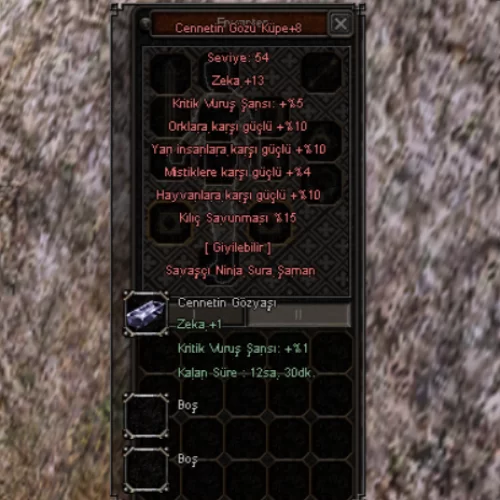+8 CENNET KÜPE 10 YARI 15 KILIÇ AYKIRI SERİ