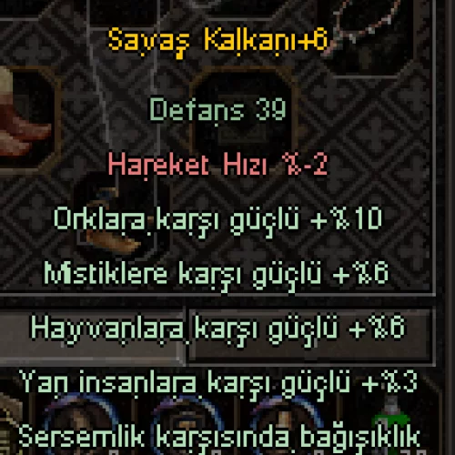  +6 savas kalkan 5 efsun