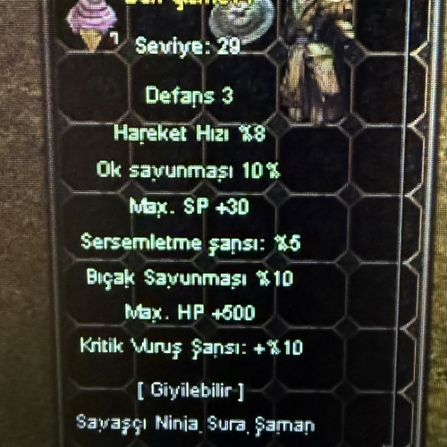 Deri çizme 5 sersem 10 kritik 500 hp 10 bıcak