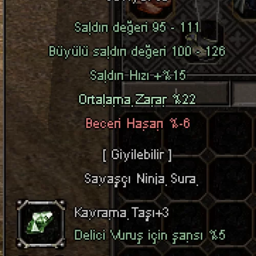  22 ort +6 dolu 3 kavramalı 2k hp +4 ölümcül +8 geniş