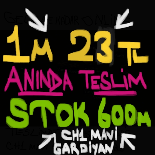  1m 23tl Stok 600M ANINDA TESLİM