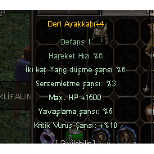  DERİ AYAK 1.5K HP 10 KRİTİK 3 SERSEM 5 YAVAŞLATMA 6 YANG