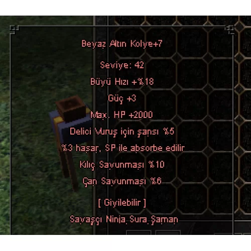 +7 BEYAZ ALTIN KOLYE 2K HP 10KILIÇ 5DELİCİ