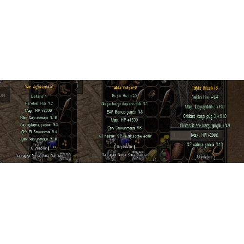  2 K HP BILEZIK 1,5 KOLYE BASLANGIC ELIT ITEMLER