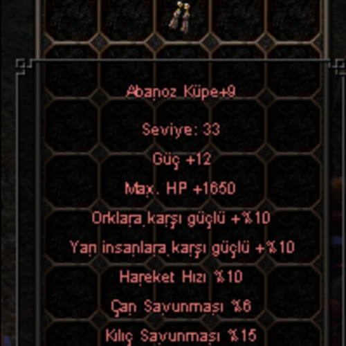 +9 ABANOZ KÜPE - 10 YARI 15 KILIÇ 10 HARAKET
