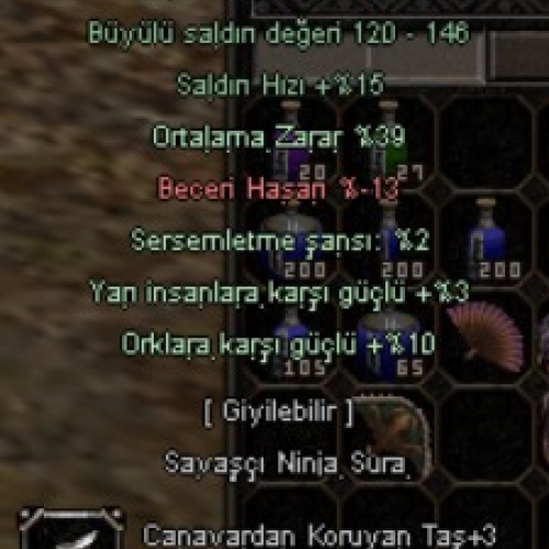 +8 39 Ortlu +3 Canavar +3 Öldürücü Taşlı Farmlık