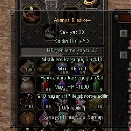  10 hp absorbe 1k hp 10 mistik bilezik ELİT