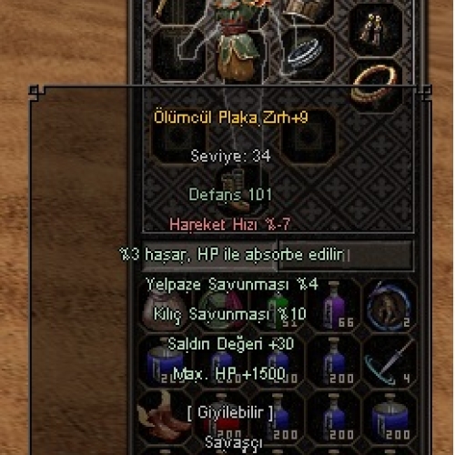  Ölümcül Plaka Zırh +9