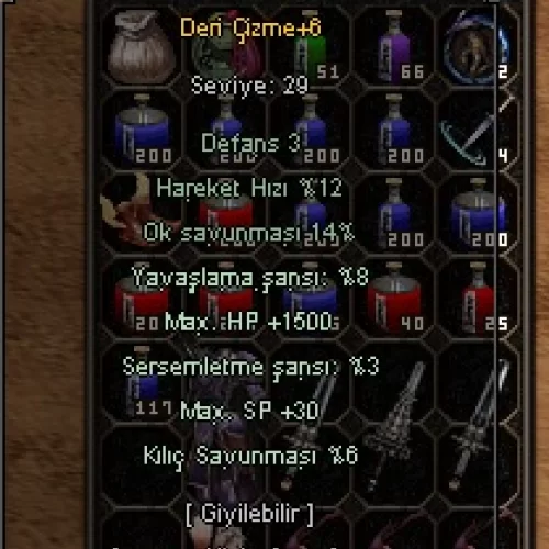  Deri Çizme +6