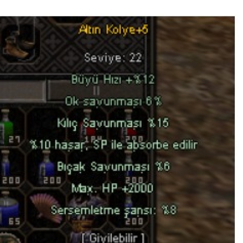 Elitler Eliti Altın Kolye 2k HP
