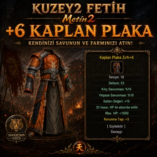 +6 Kaplan Plaka  15 STR  1500 HP  10 Kılıç Savunması - Kopya #219344