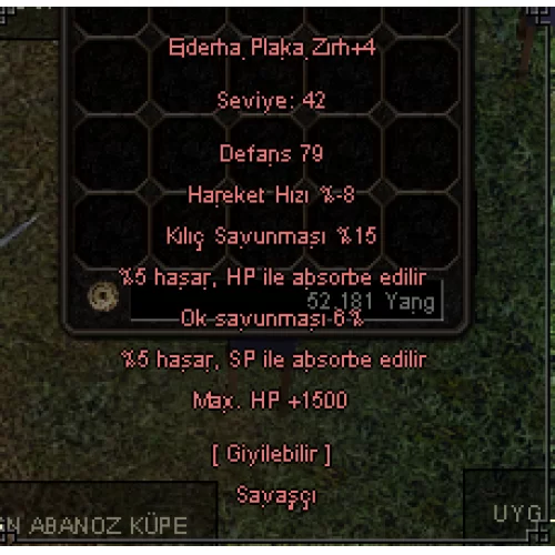 onlineyim 1.5K HP 15 KILIÇ 5 HP ABSORBE 6 OK 5 SP ABSORBE