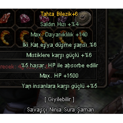 4 EFSUN TAHTA BİLEZİK 5HP ABS 5 YARI 1500 HP İKİ KAT EŞYA 6 MİSTİK 6