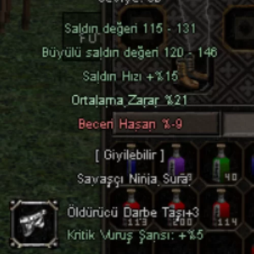  +8 21 ORT +3 KRİT VE +3 CANAVAR TAŞLI DOLUNAY